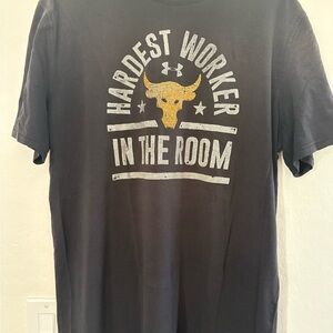 Under Armour Black Tee with Gold and White Print